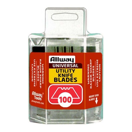 3-Notch Utility Knife Blades, PK 100